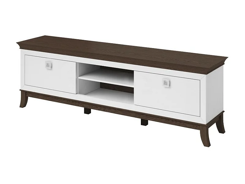 Mueble de TV XL de 196 cm colección PALACE. Color blanco y roble.