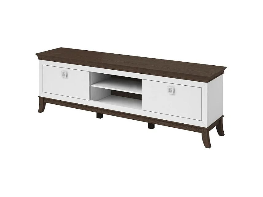 TV-meubel XL 196 cm uit de PALACE collectie. Kleur wit en eiken.