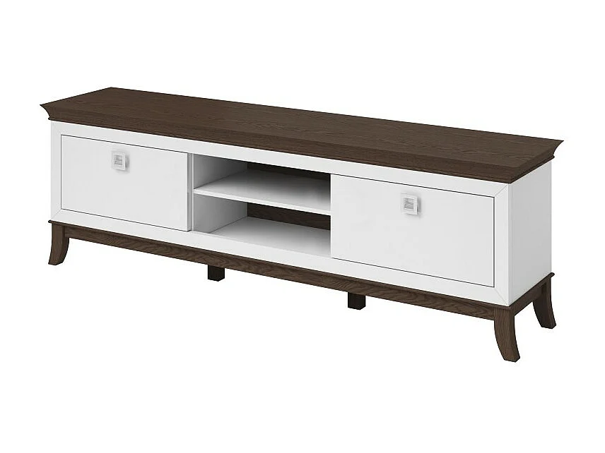 Meuble TV XL 196 cm collection PALACE. Couleur blanc et chêne