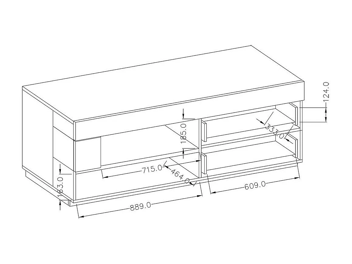 Mueble de TV 160cm colección KILES. Color gris antracita y roble. Estilo diseño.