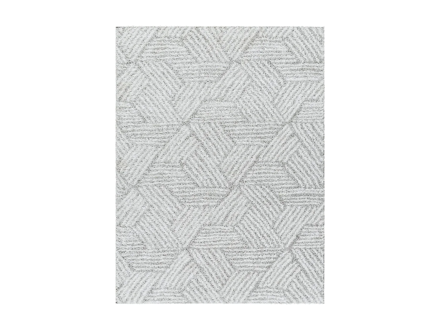 Zacht Hoogpolig Shaggy Tapijt - Wit/LichtGrijs - 200x275cm - ALLIE