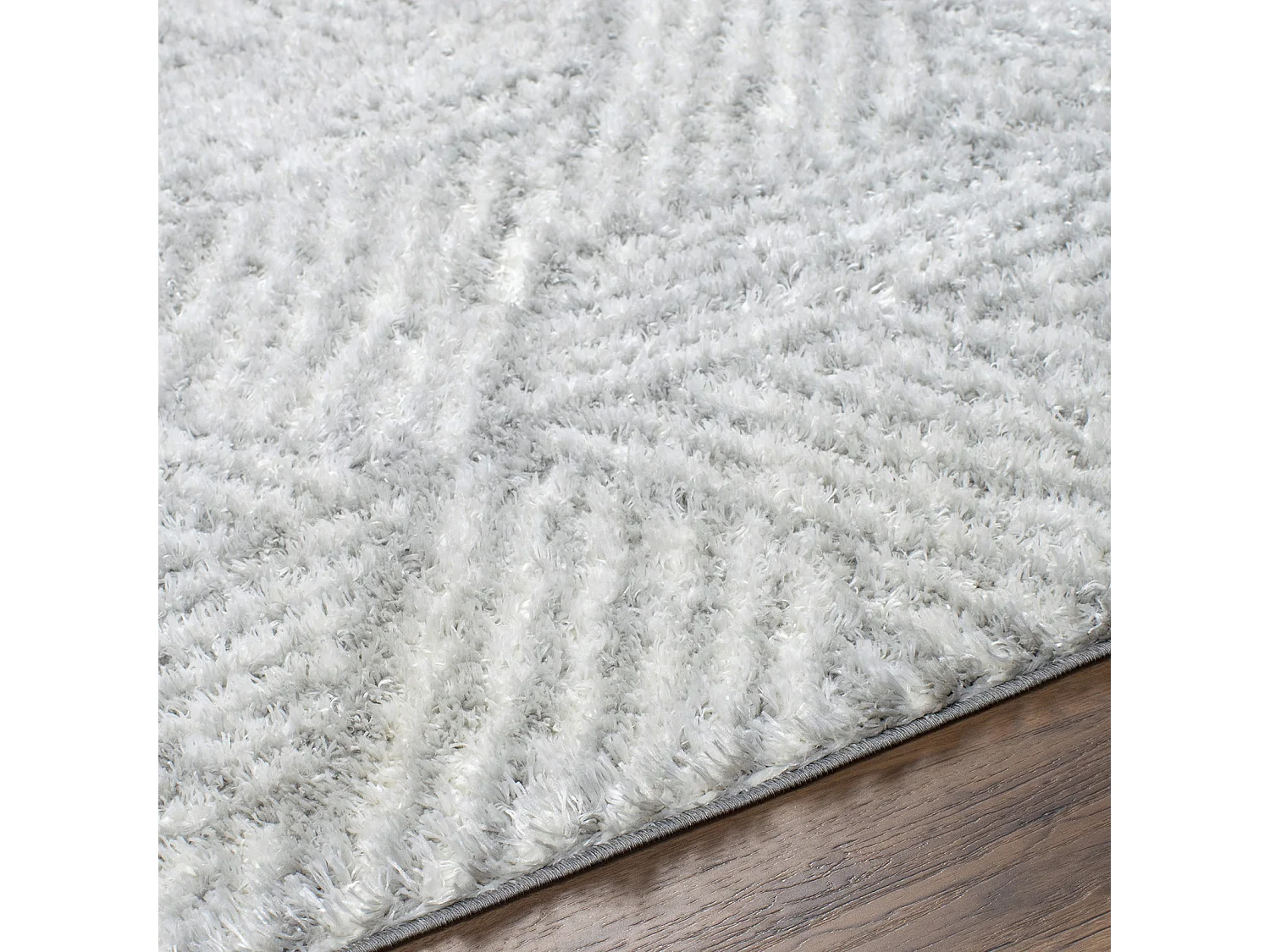 Zacht Hoogpolig Shaggy Tapijt - Wit/LichtGrijs - 200x275cm - ALLIE