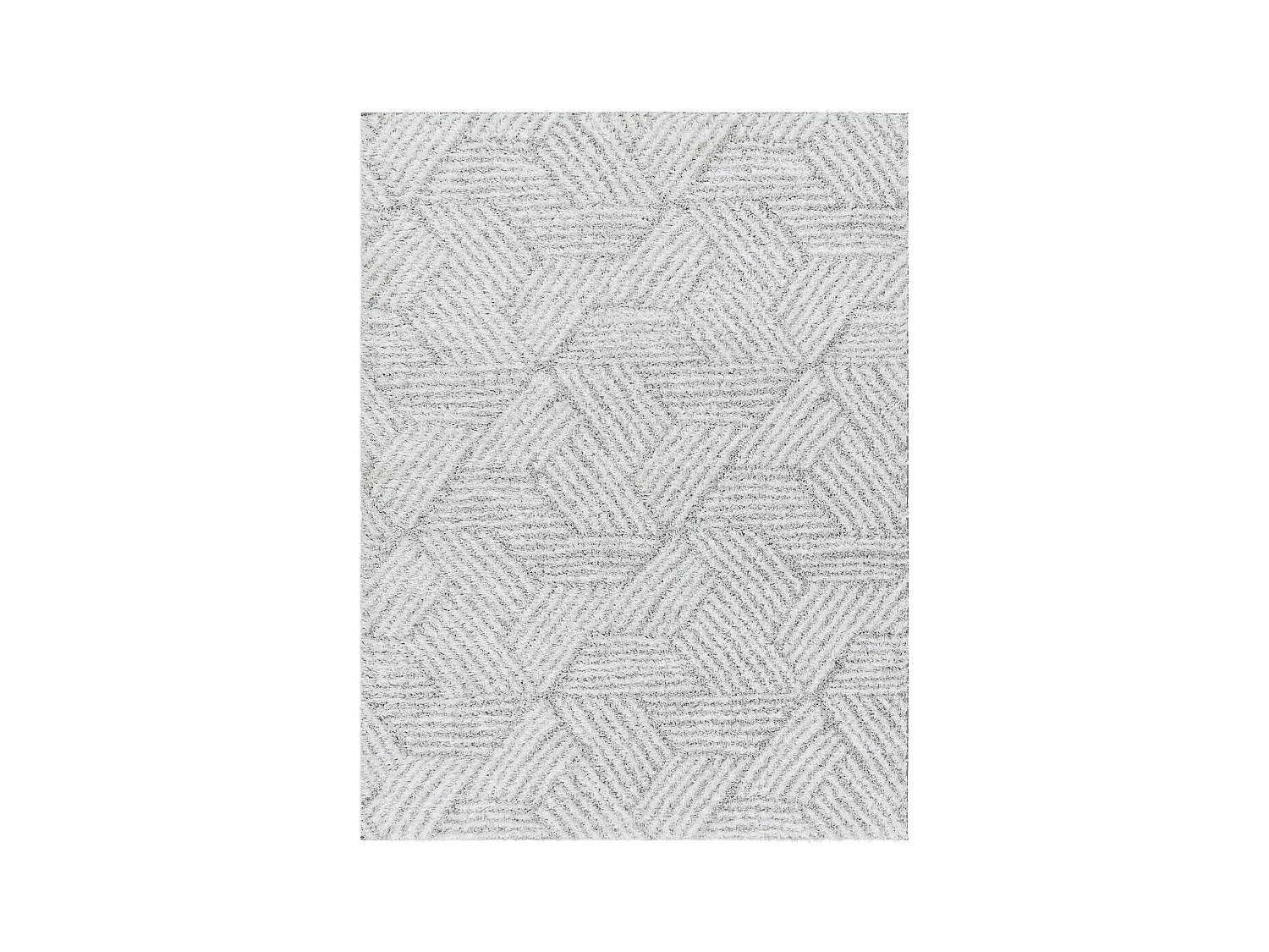 Zacht Hoogpolig Shaggy Tapijt - Wit/LichtGrijs - 160x213cm - ALLIE
