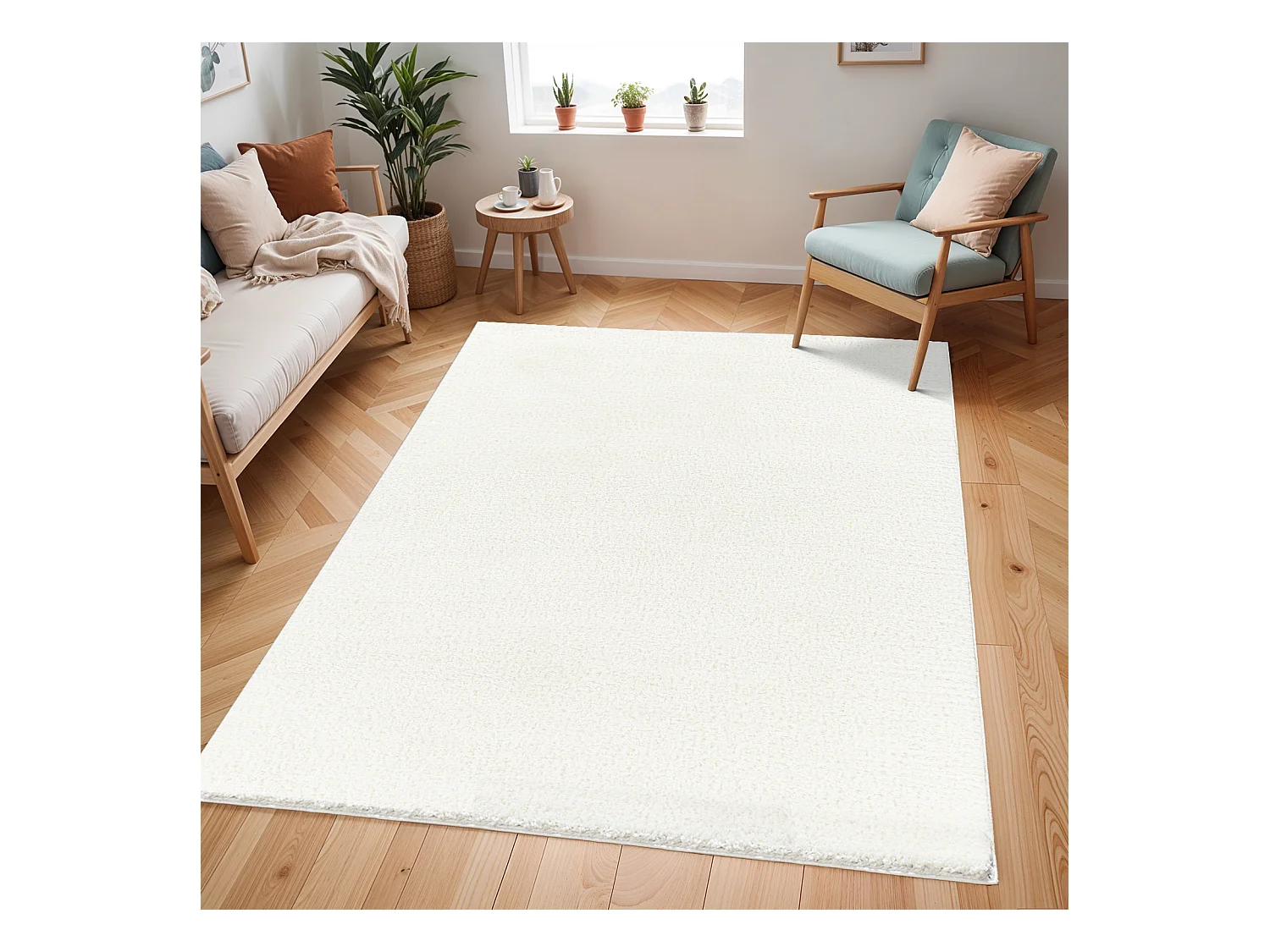 Tappeto Shaggy Unito - Avorio - 200x275cm - CLAIRE