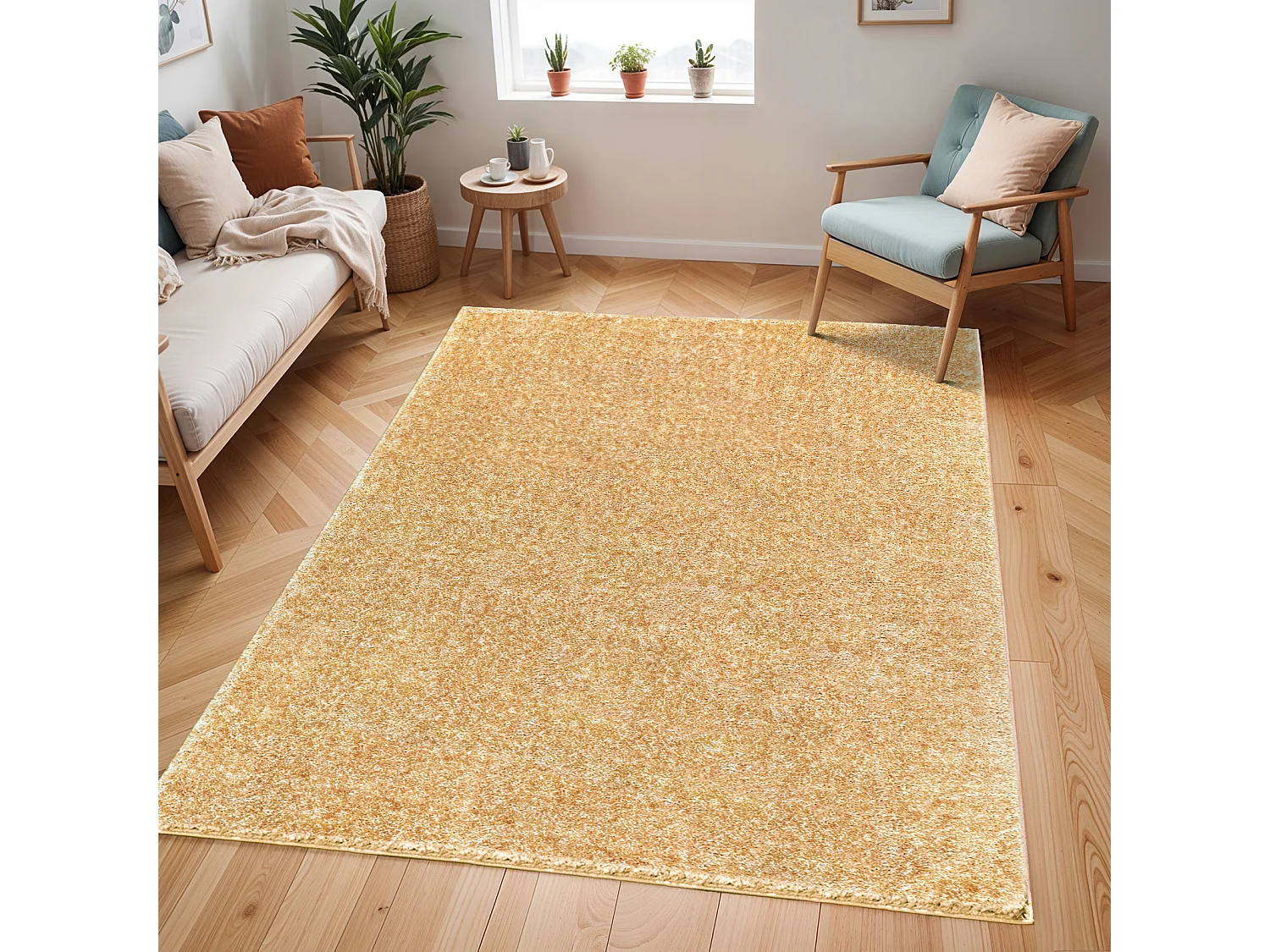 Tapis Shaggy Uni - Jaune - 160x213cm - CLAIRE