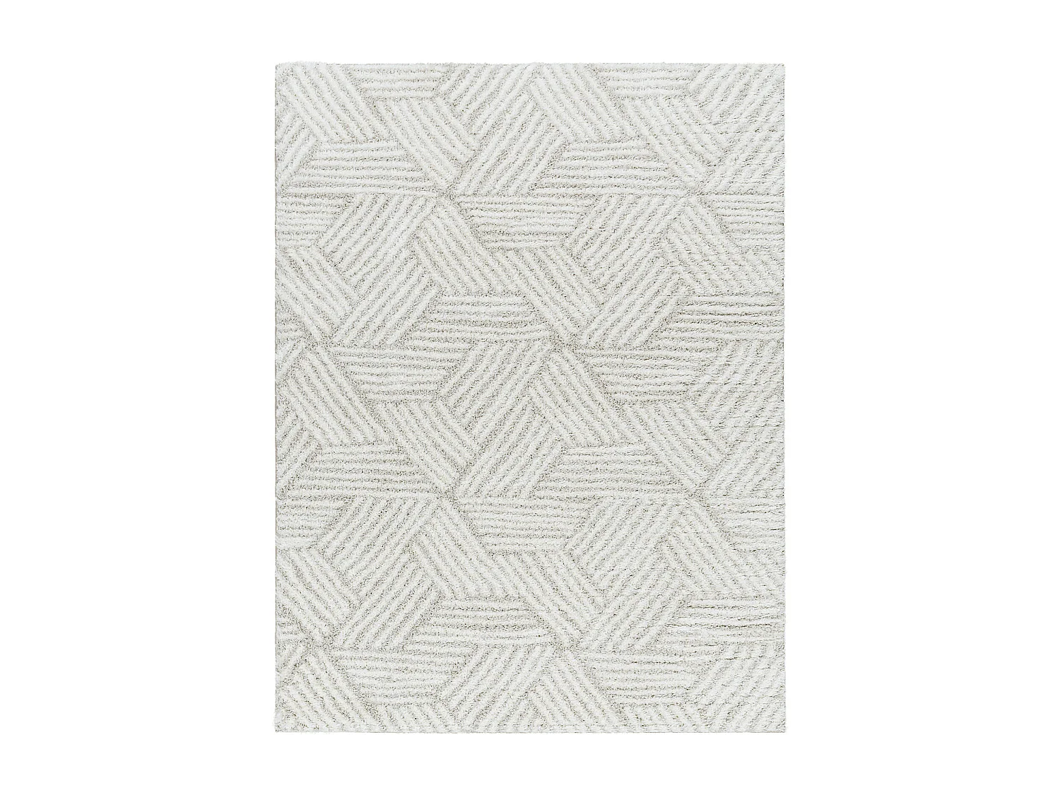 Tapis Shaggy Moderne - Ivoire/Beige - 160x213cm - ALLIE