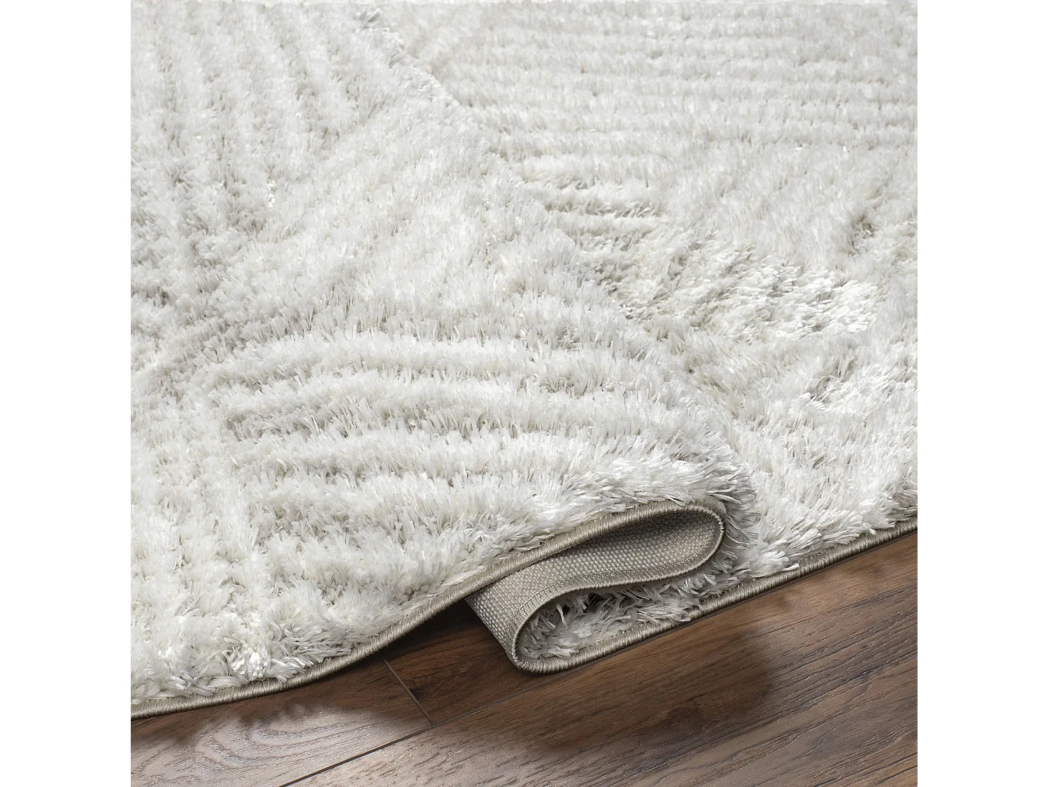 Tapis Shaggy Moderne - Ivoire/Beige - 160x213cm - ALLIE