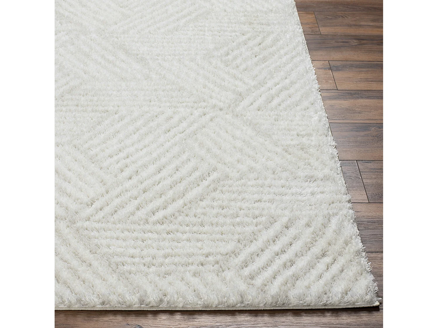 Tapis Shaggy Moderne - Ivoire/Beige - 160x213cm - ALLIE