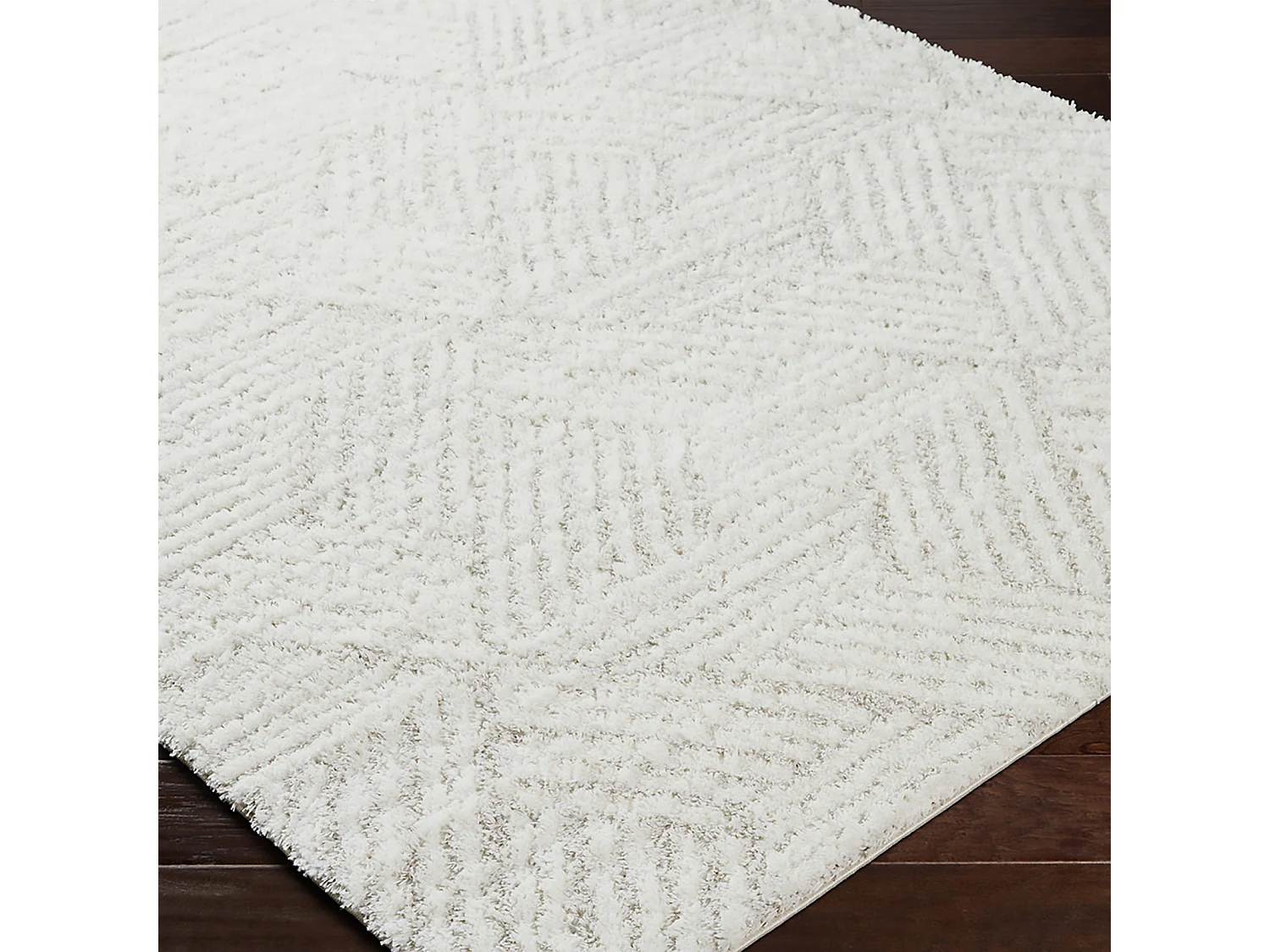 Tapis Shaggy Moderne - Ivoire/Beige - 160x213cm - ALLIE