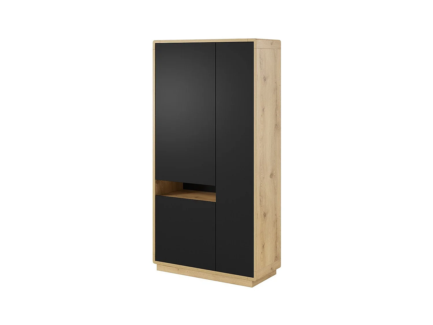 Armoire design avec niche collection VILLA. Couleur chêne et noir