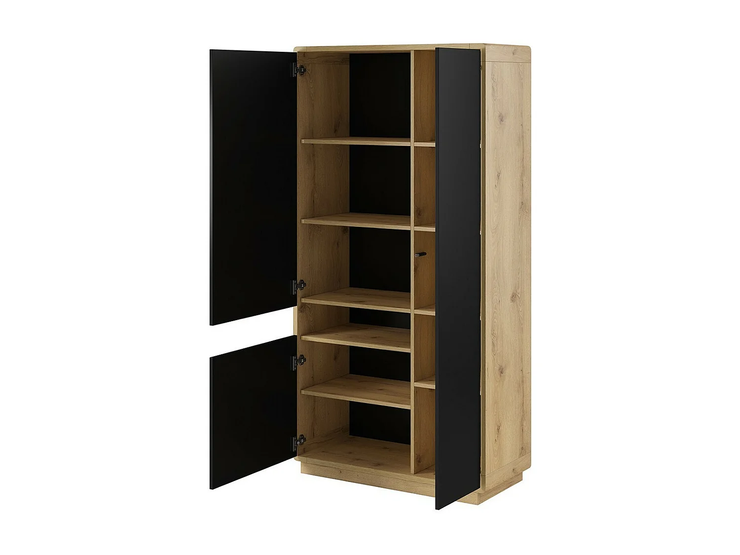 Armoire design avec niche collection VILLA. Couleur chêne et noir