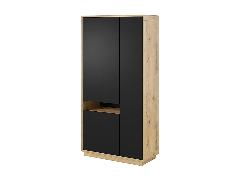 Armoire design avec niche collection VILLA. Couleur chêne et noir