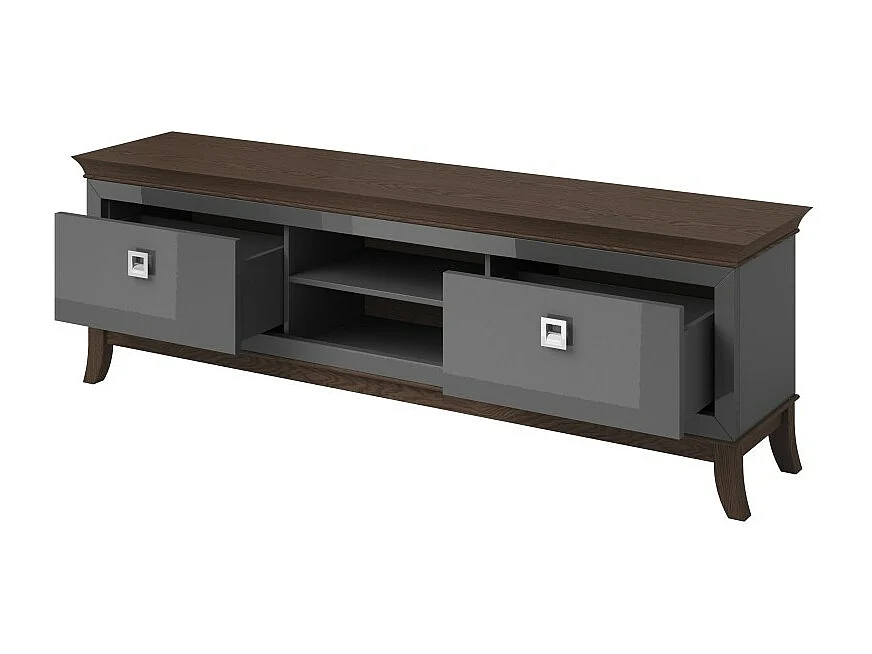 Meuble TV XL 196 cm collection PALACE. Couleur gris et chêne