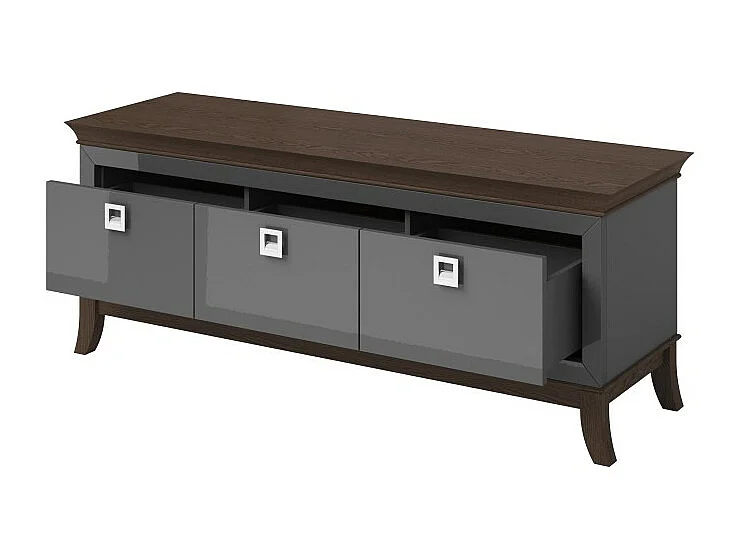 Mobile TV 160cm collezione PALACE con 3 cassetti. Colore grigio e rovere.