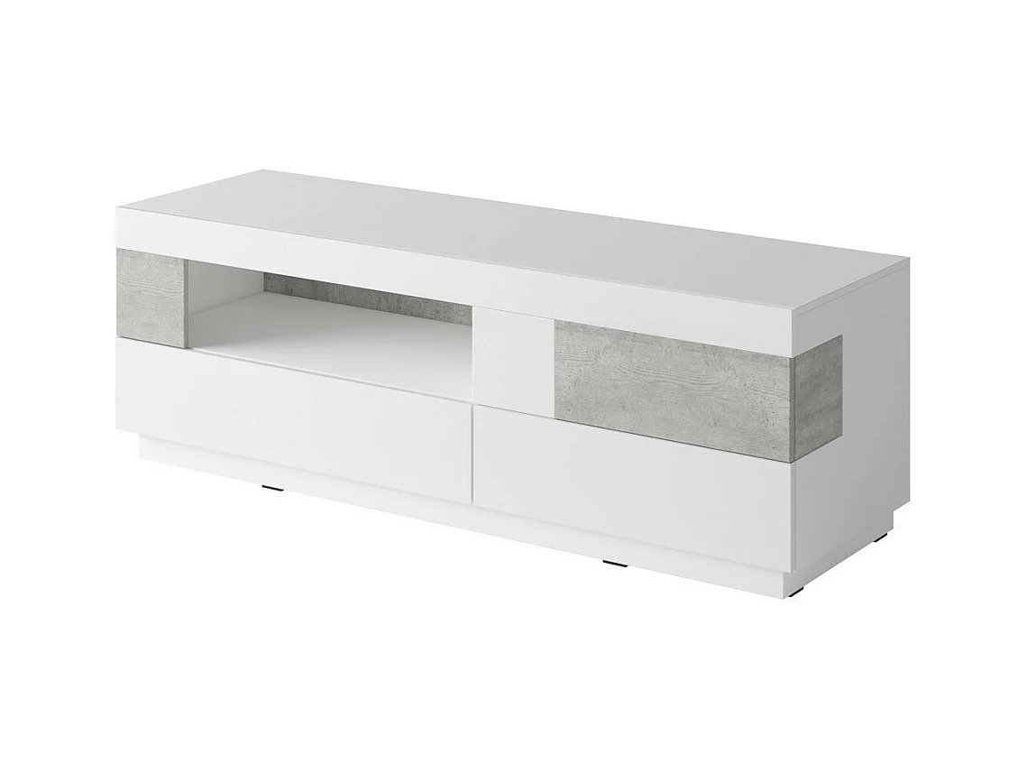 TV-meubel 160cm collectie KILES. Kleur wit en grijs. Design stijl.