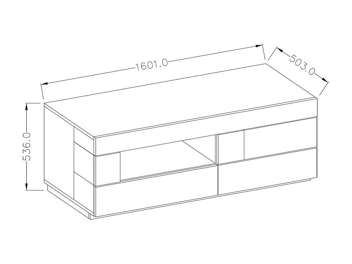Mobile TV 160cm collezione KILES. Colori bianco e rovere. Stile design.