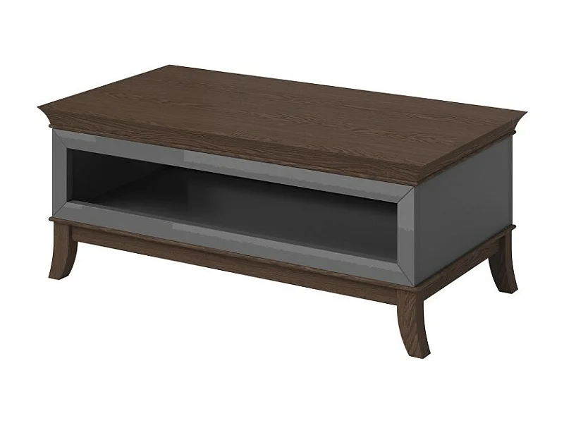 Tavolino basso elegante rettangolare collezione PALACE Colori grigio e rovere scuro