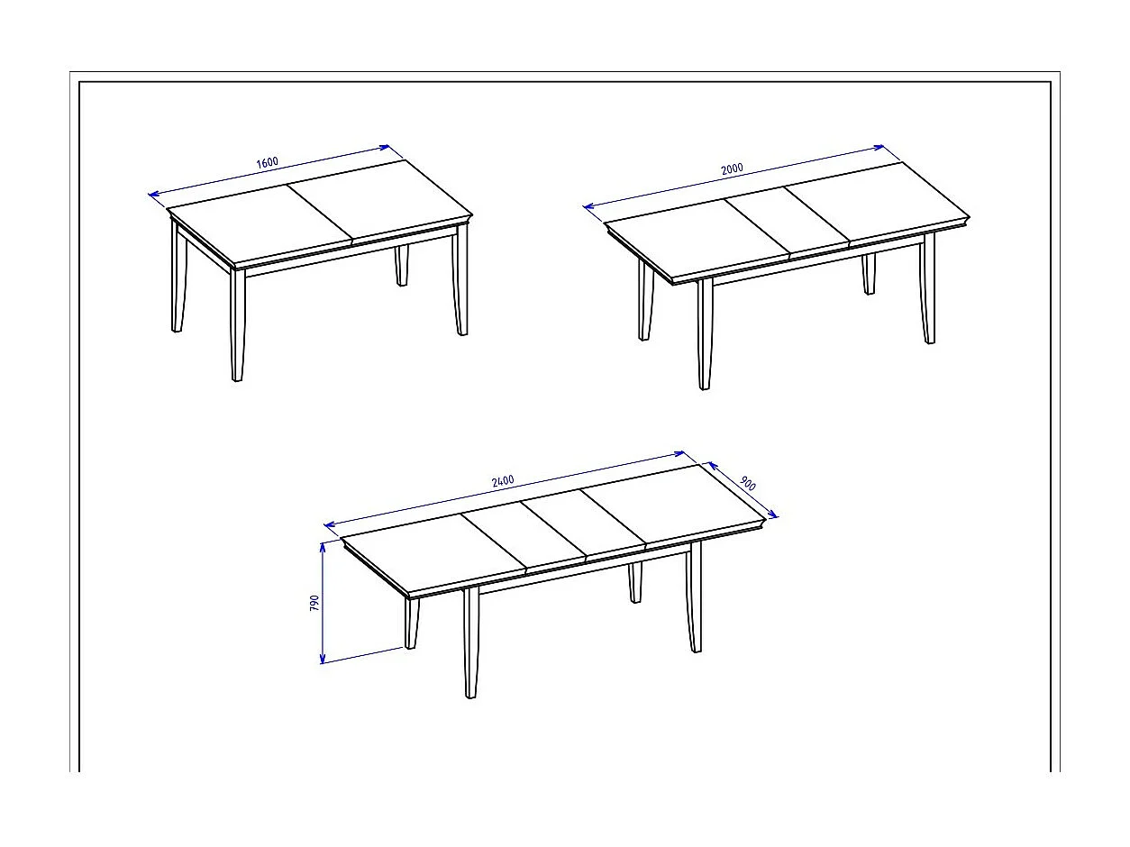 Table extensible jusqu'à 240cm pour 10 personnes pour salle à manger Collection PALACE. Coloris chêne foncé.