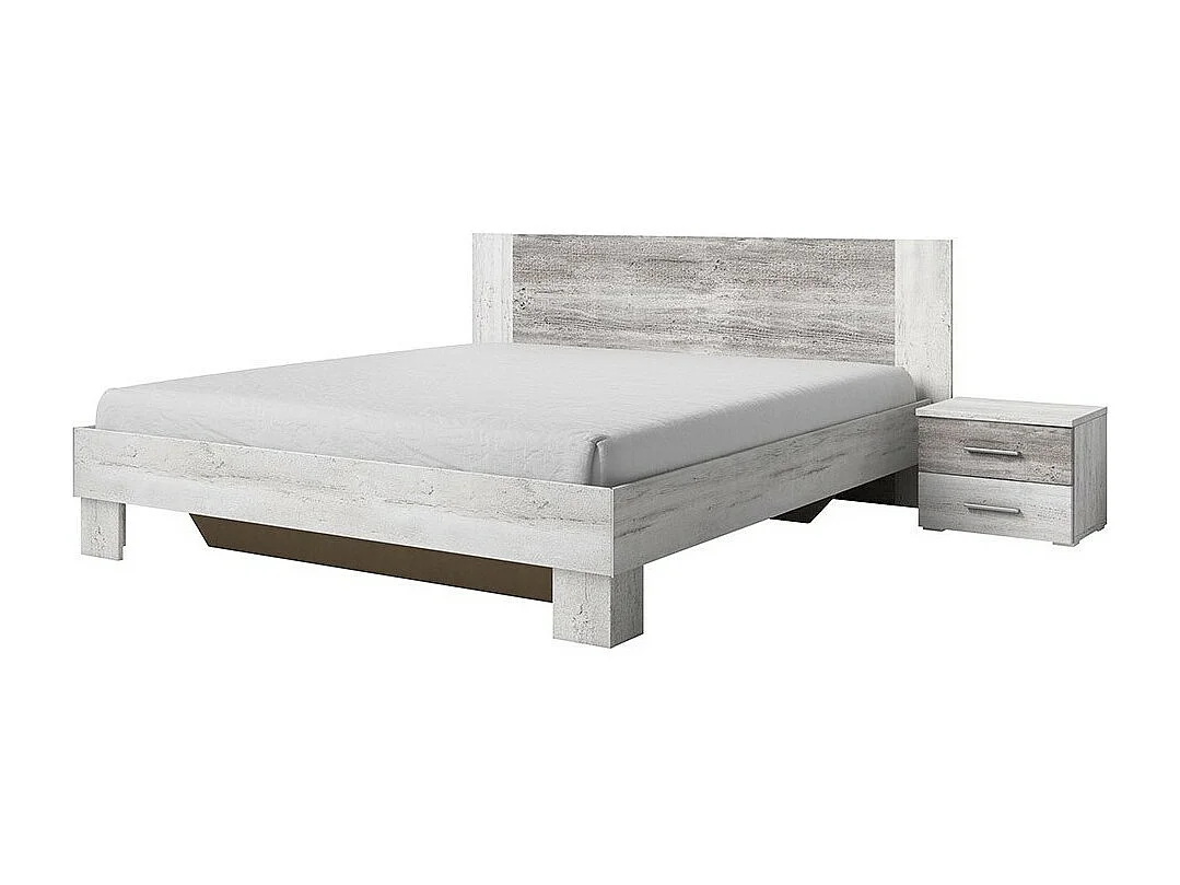 Lit adulte 160x200 collection IRINA. Coloris gris clair et gris foncé
