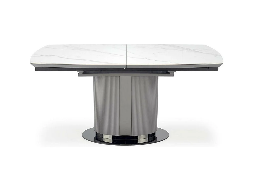 Table à manger extensible grise et céramique style marbre 160cm Ventara