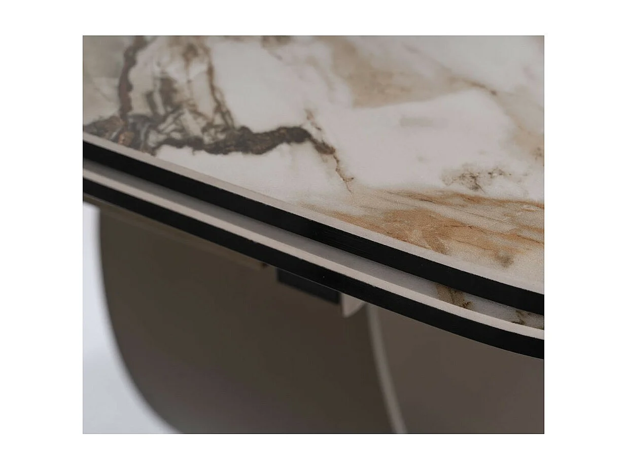Table design rectangulaire avec plateau extensible aspect marbre Ambre