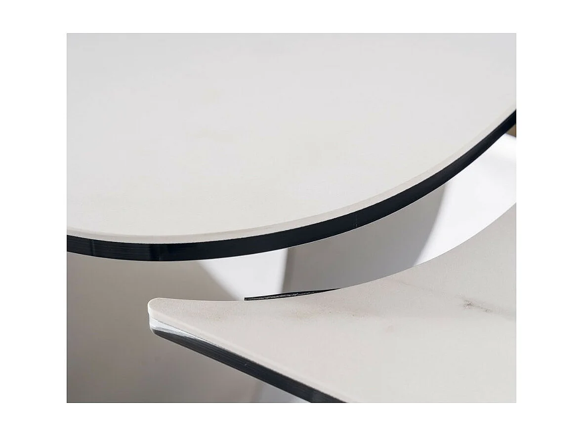 Table design rectangulaire avec plateau extensible aspect marbre Ambre