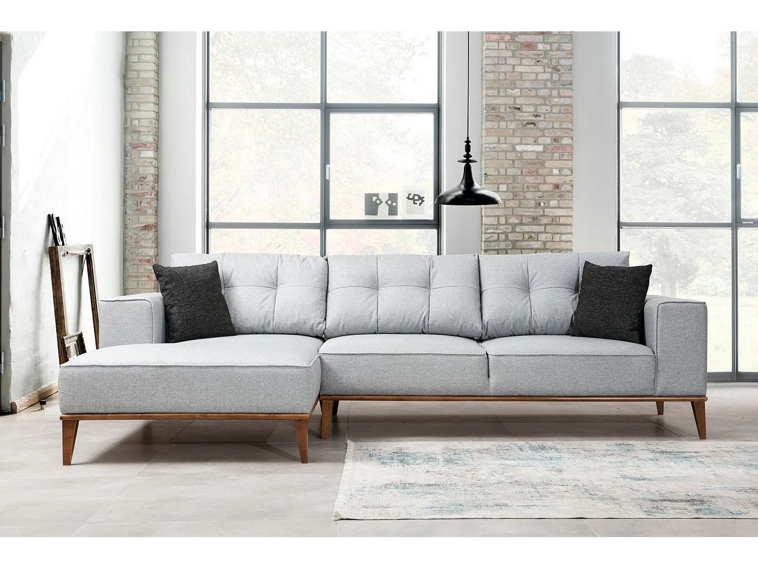 Sofá rinconero Altadena 100, Gris, 288x160x85cm