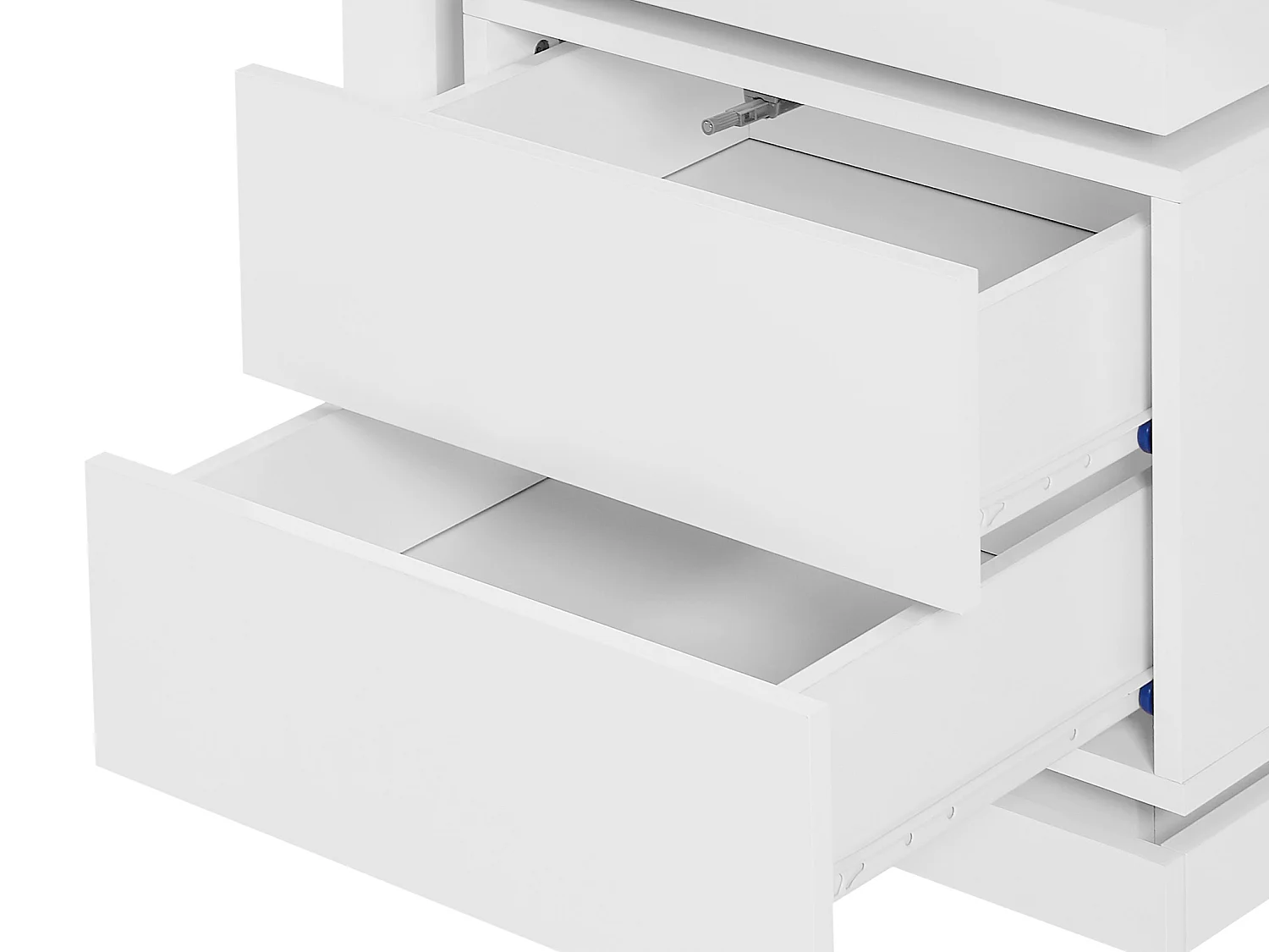 Conjunto de 2 mesas de cabeceira com 2 gavetas, com LEDs, lacado a branco - FLARANCIA