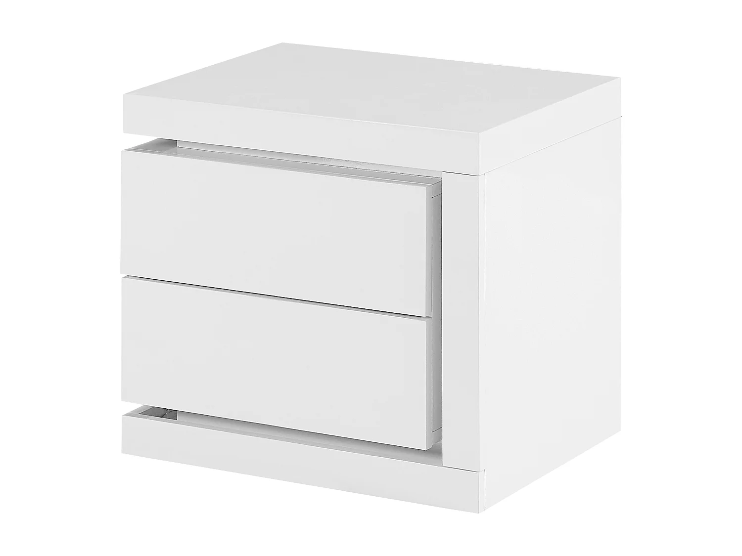 Conjunto de 2 mesas de cabeceira com 2 gavetas, com LEDs, lacado a branco - FLARANCIA