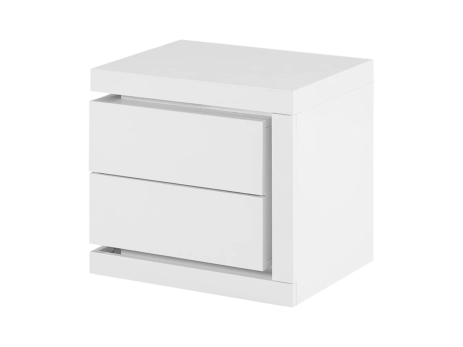 Lot de 2 table de chevet avec 2 tiroirs - Avec LEDs - Blanc laqué - FLARANCIA