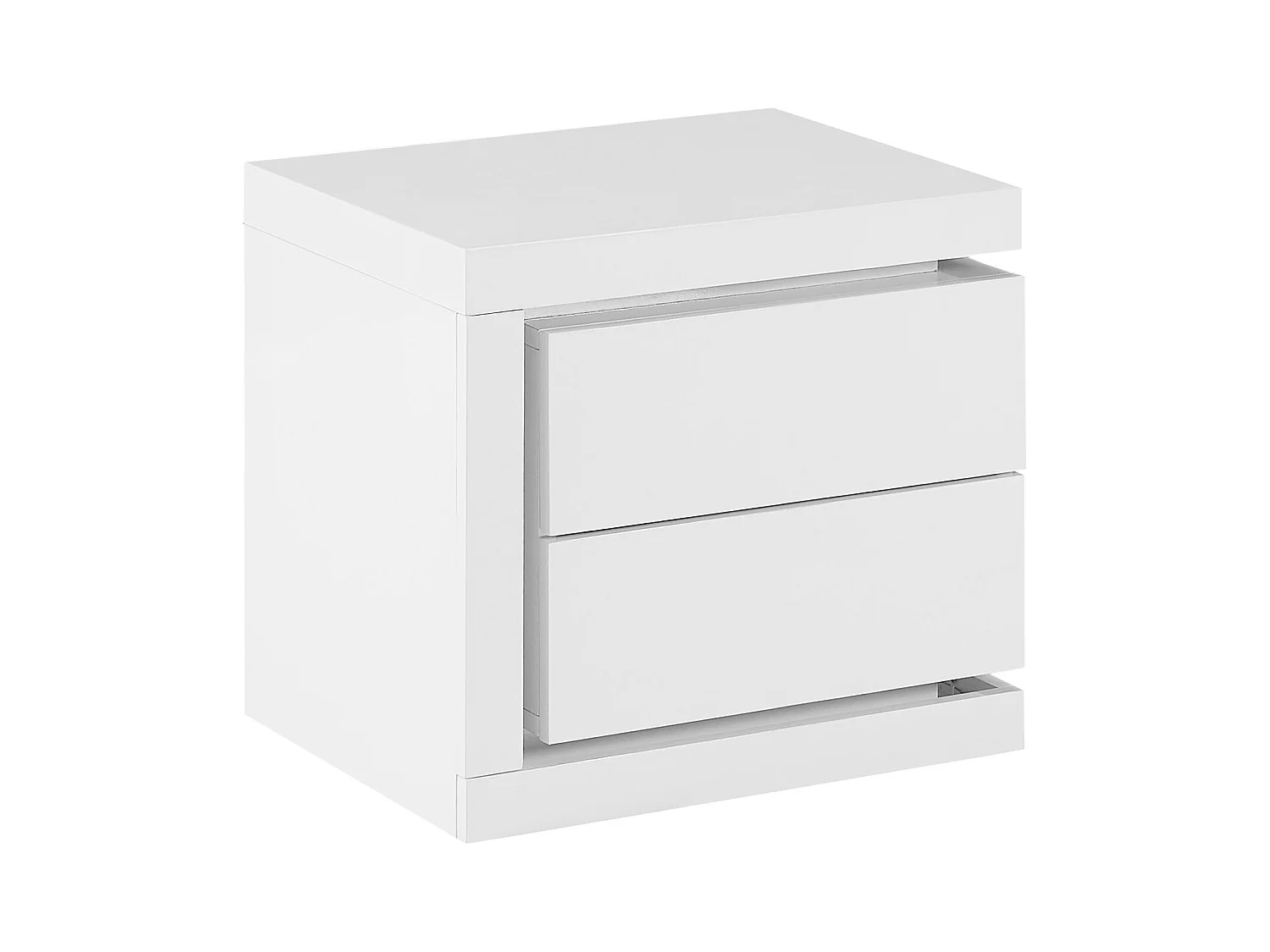 Lot de 2 table de chevet avec 2 tiroirs - Avec LEDs - Blanc laqué - FLARANCIA