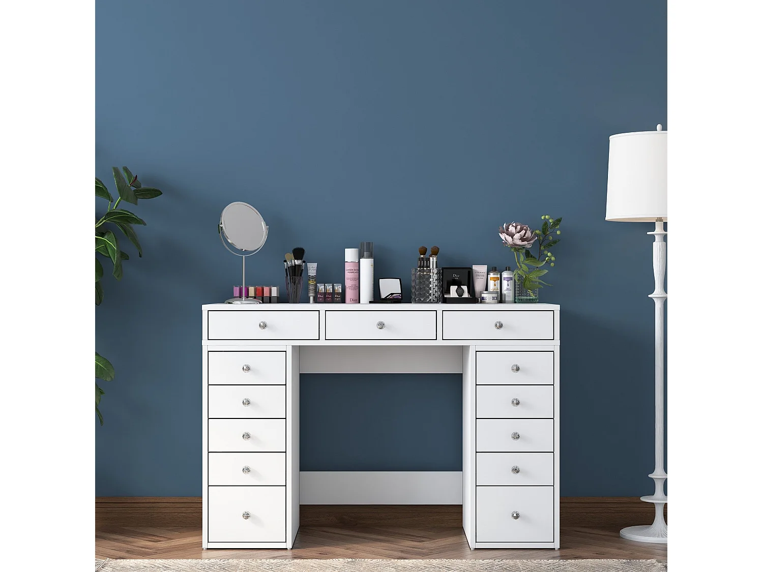 Tocador Asheboro 100, Blanco, 82x120x45cm