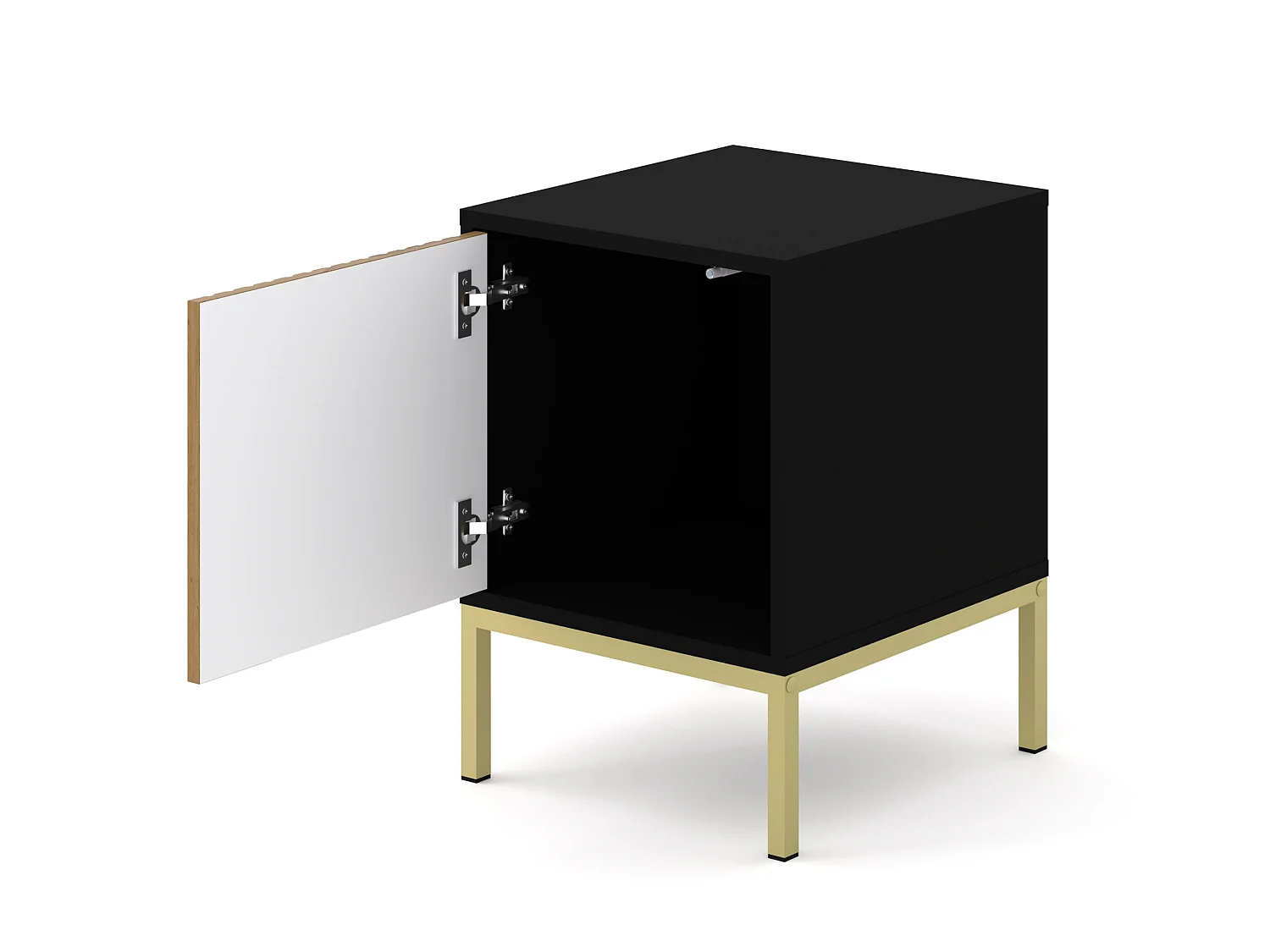 Nachttisch RAVENNA F 41x40 cm - bürocontainer - Schwarz Matt / Artisan Eiche