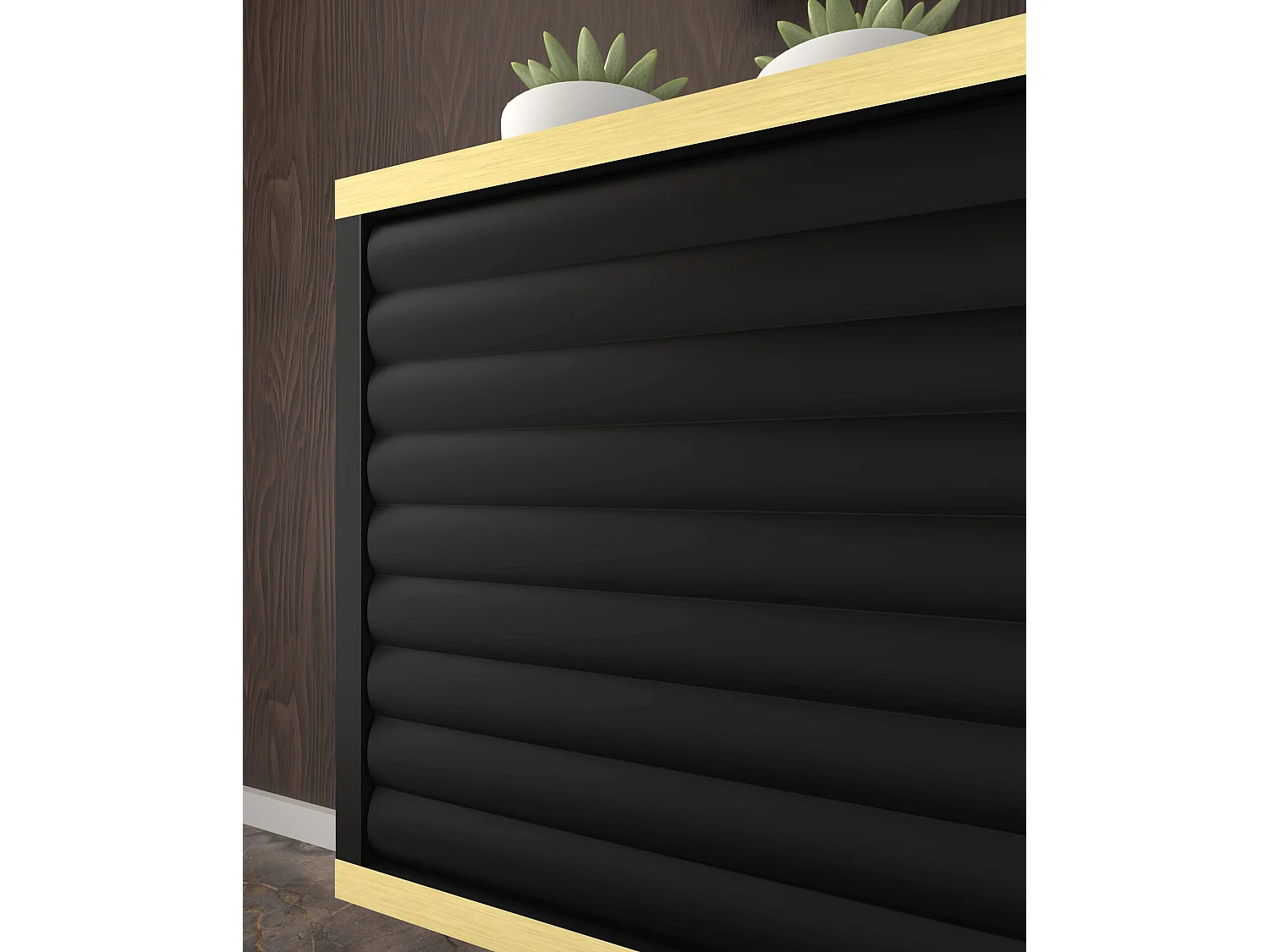 TV-Schrank hängend SUBI 180 cm Schwarz Matt