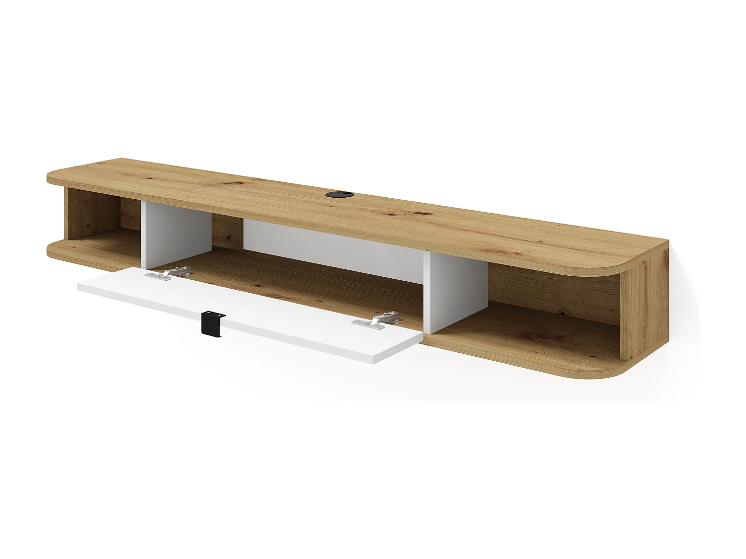 Mueble de TV suspendido ICARUS 156 cm roble artesanal / blanco mate