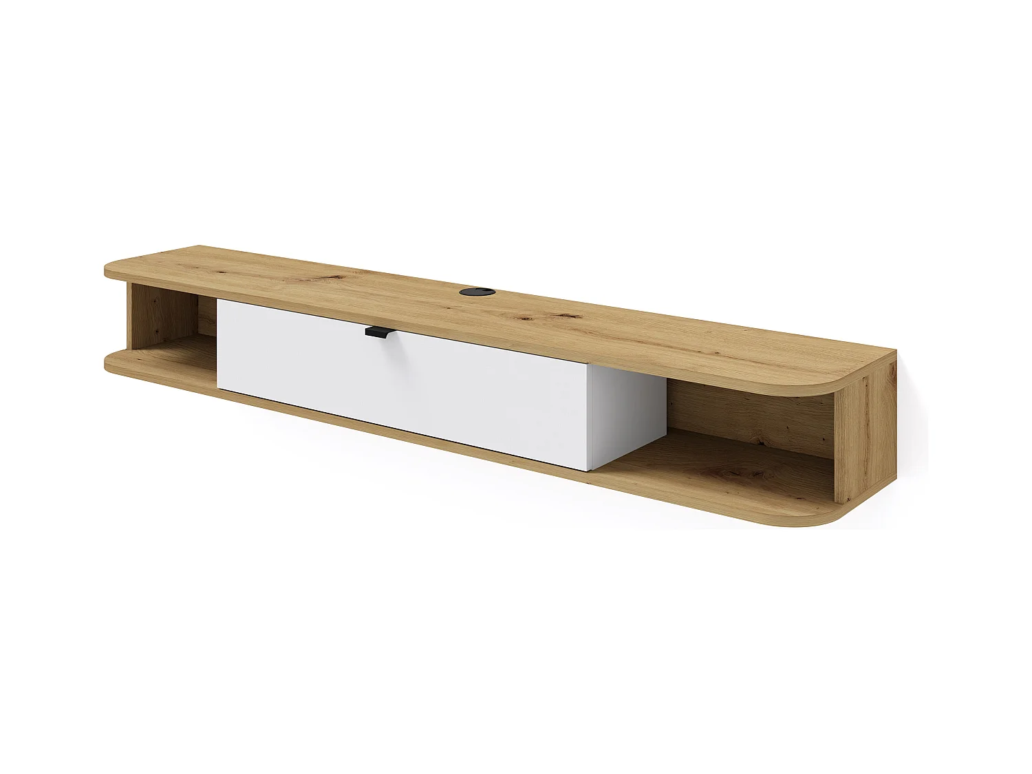 Meuble TV suspendu ICARUS 156 cm chêne artisan / blanc mat
