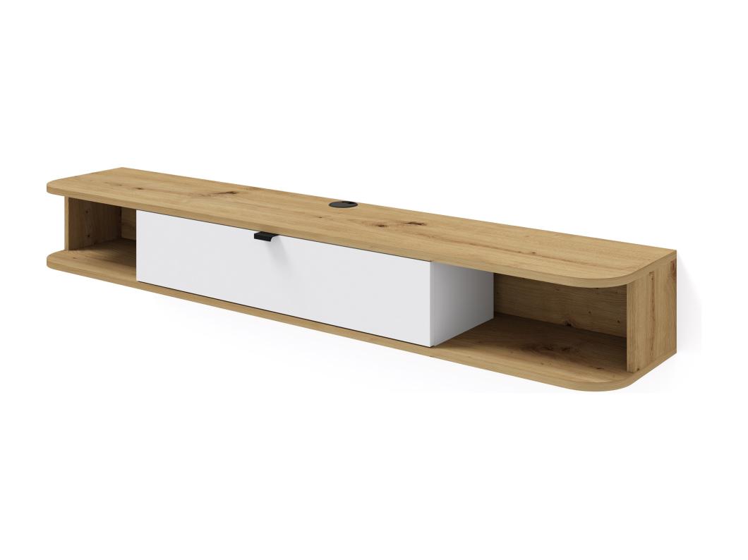 Meuble TV suspendu ICARUS 156 cm chêne artisan / blanc mat