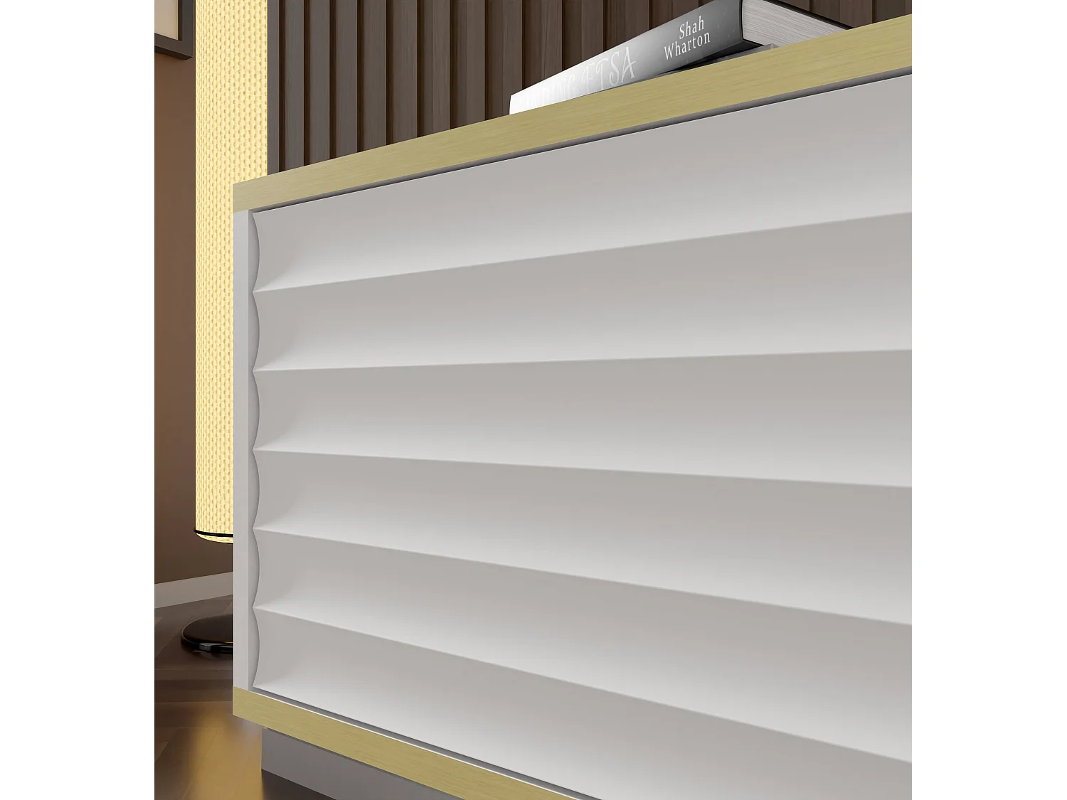 TV-Schrank hängend WABI 180 cm Weiß Matt