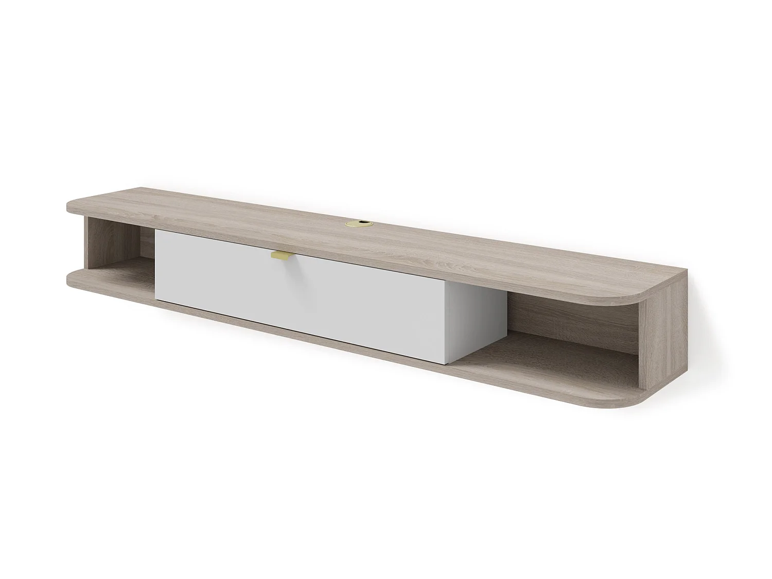 Meuble TV suspendu ICARUS 156 cm chêne sonoma / blanc mat