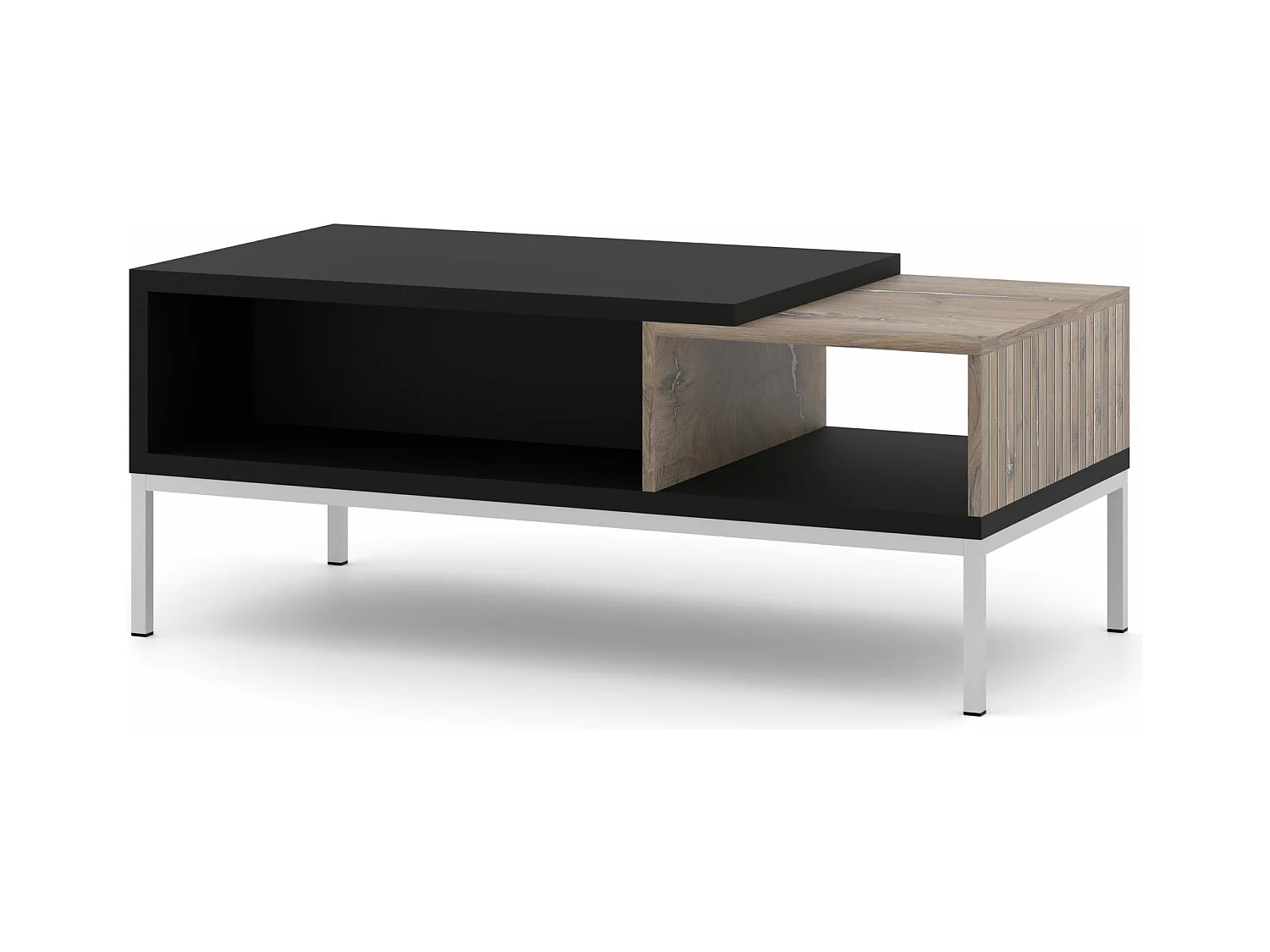 Mesa de centro TOLEDO 110x55 cm roble flagstaff / negro mate