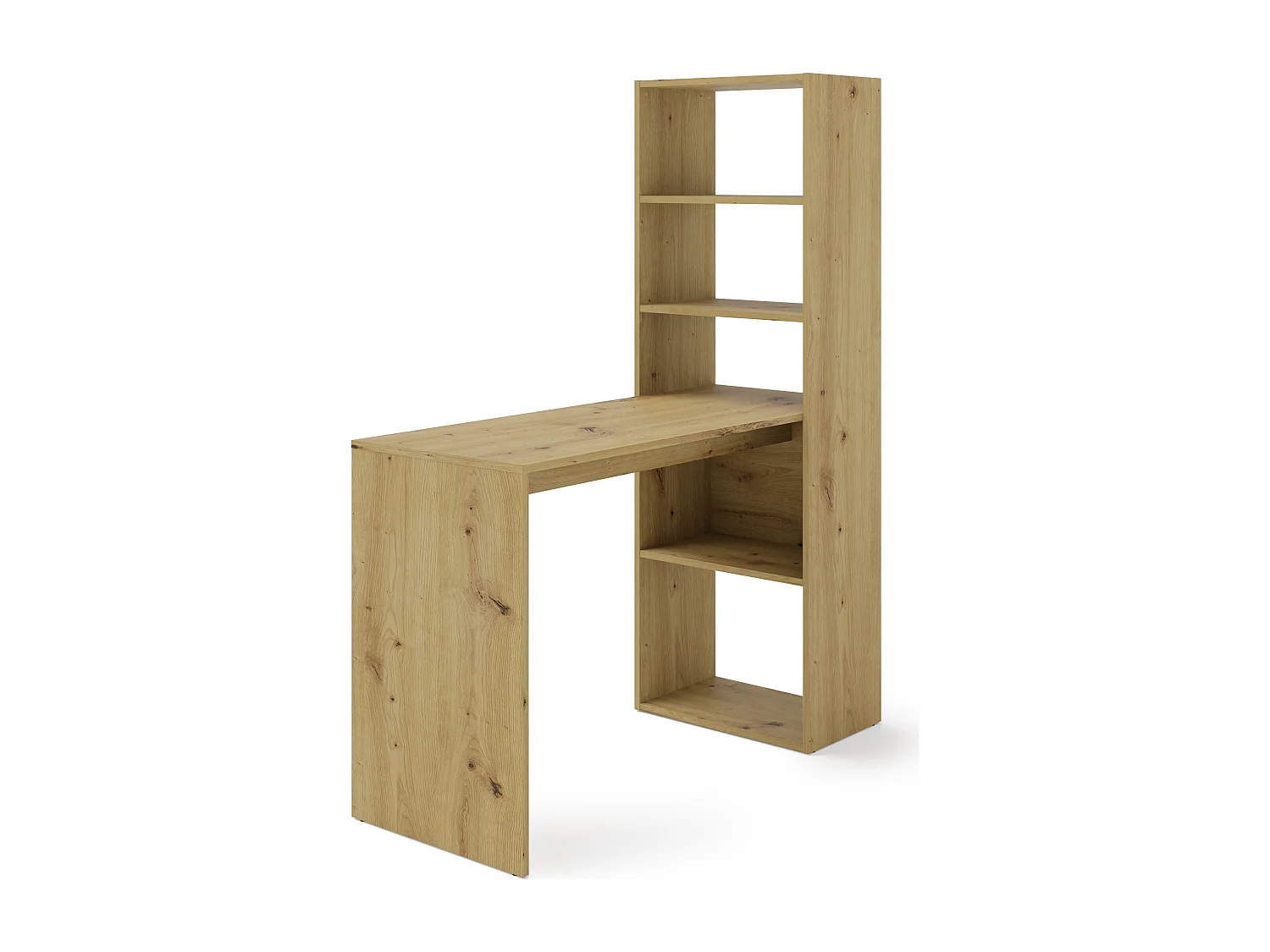 Bureau HARMONY 120 cm - bureau informatique - avec étagère - chêne artisan