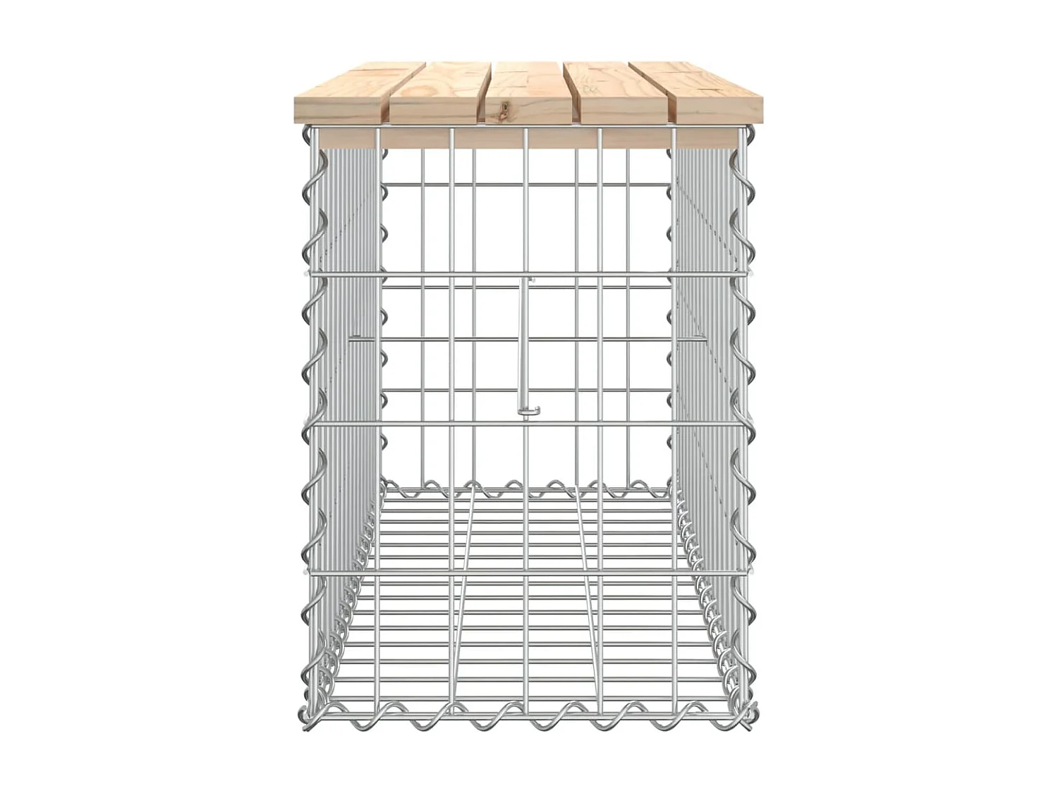 Gartenbank aus Gabionen 83x31,5x42 cm Massivholz Kiefer