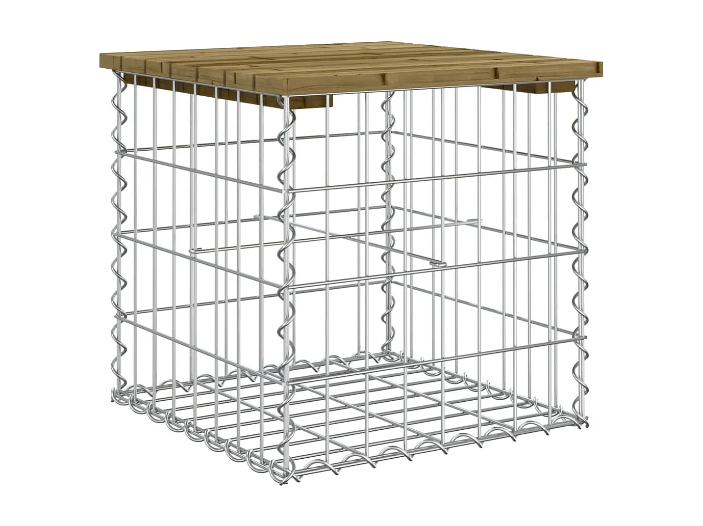Banc de jardin design gabion 43x44x42 cm bois de pin imprégné