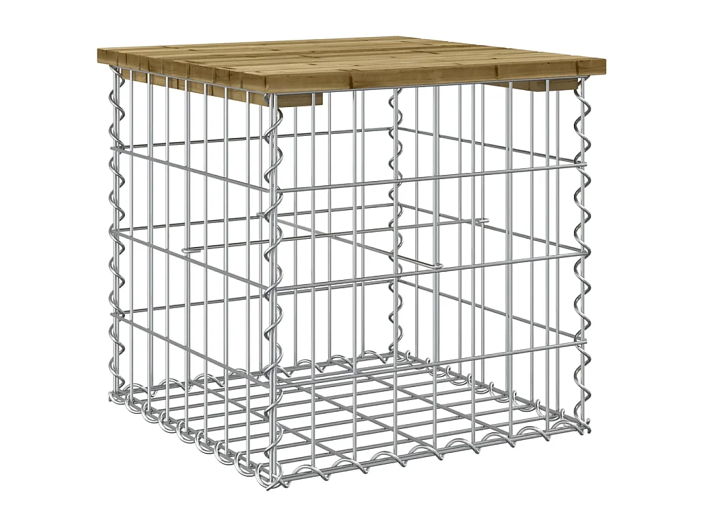 Panca da Giardino Design Gabbione 43x44x42 cm Pino Impregnato