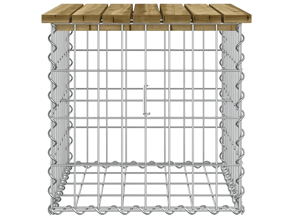 Panca da Giardino Design Gabbione 43x44x42 cm Pino Impregnato