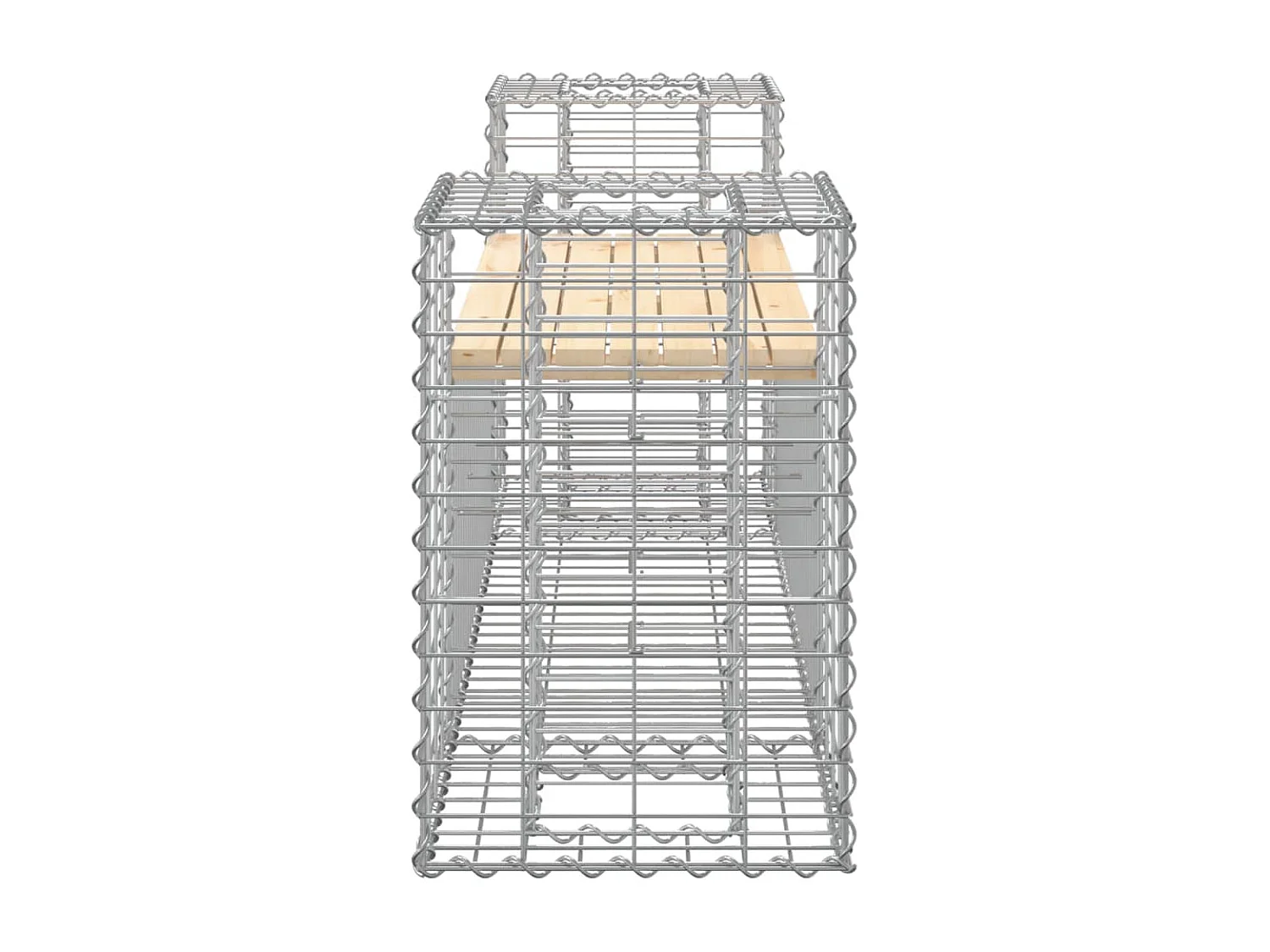 Banc de jardin design gabion 183x41x60,5 cm bois massif de pin