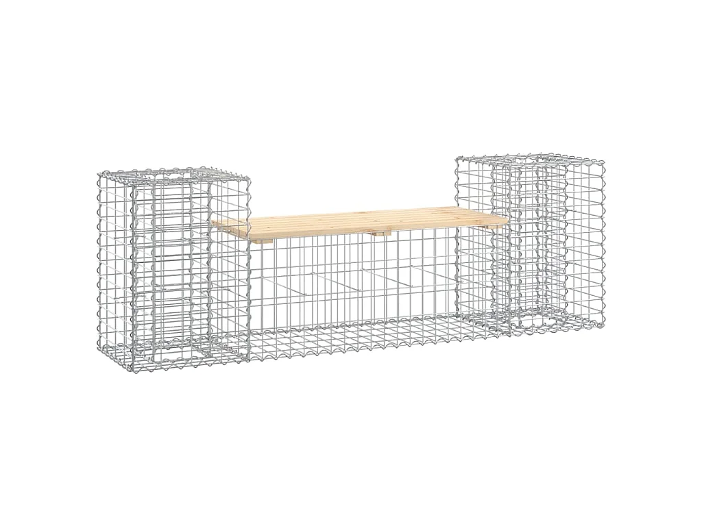 Banc de jardin design gabion 183x41x60,5 cm bois massif de pin
