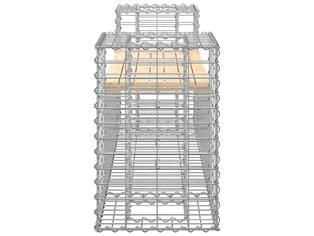 Banc de jardin design gabion 183x41x60,5 cm bois massif de pin