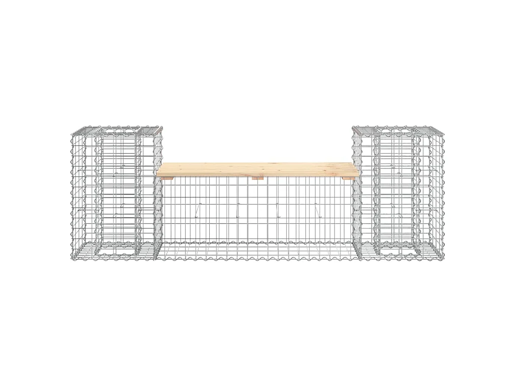 Banc de jardin design gabion 183x41x60,5 cm bois massif de pin
