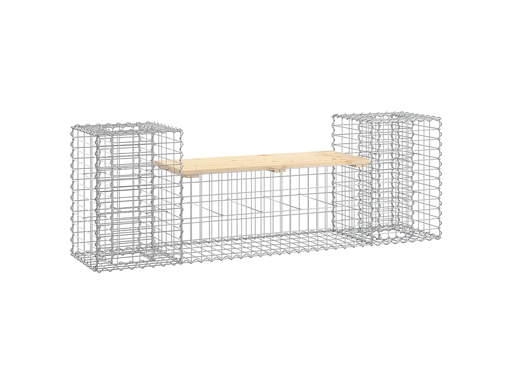 Panca Giardino Design Gabbione 183x41x60,5 cm Massello di Pino